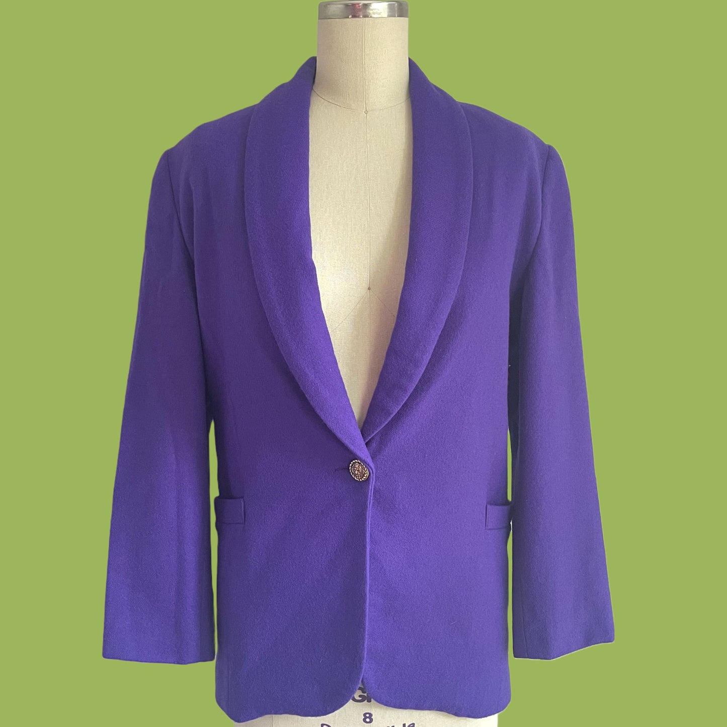 80s Royal Purple 100% Wool Blazer