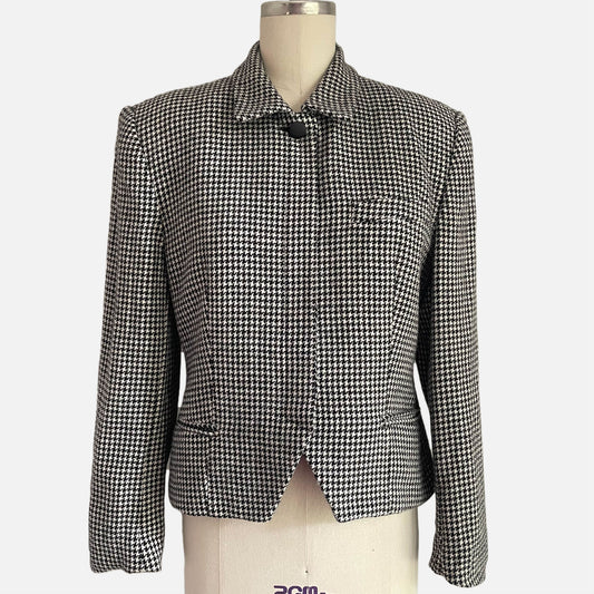90s Houndstooth 100% Suit Jacket