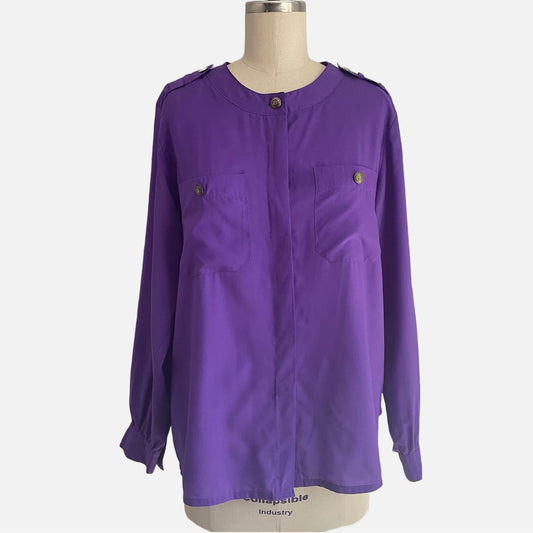 80s Royal Purple Secretary Top