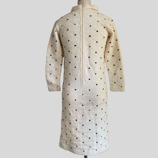 80s/90s Polka Dot Midi Sweater Dress