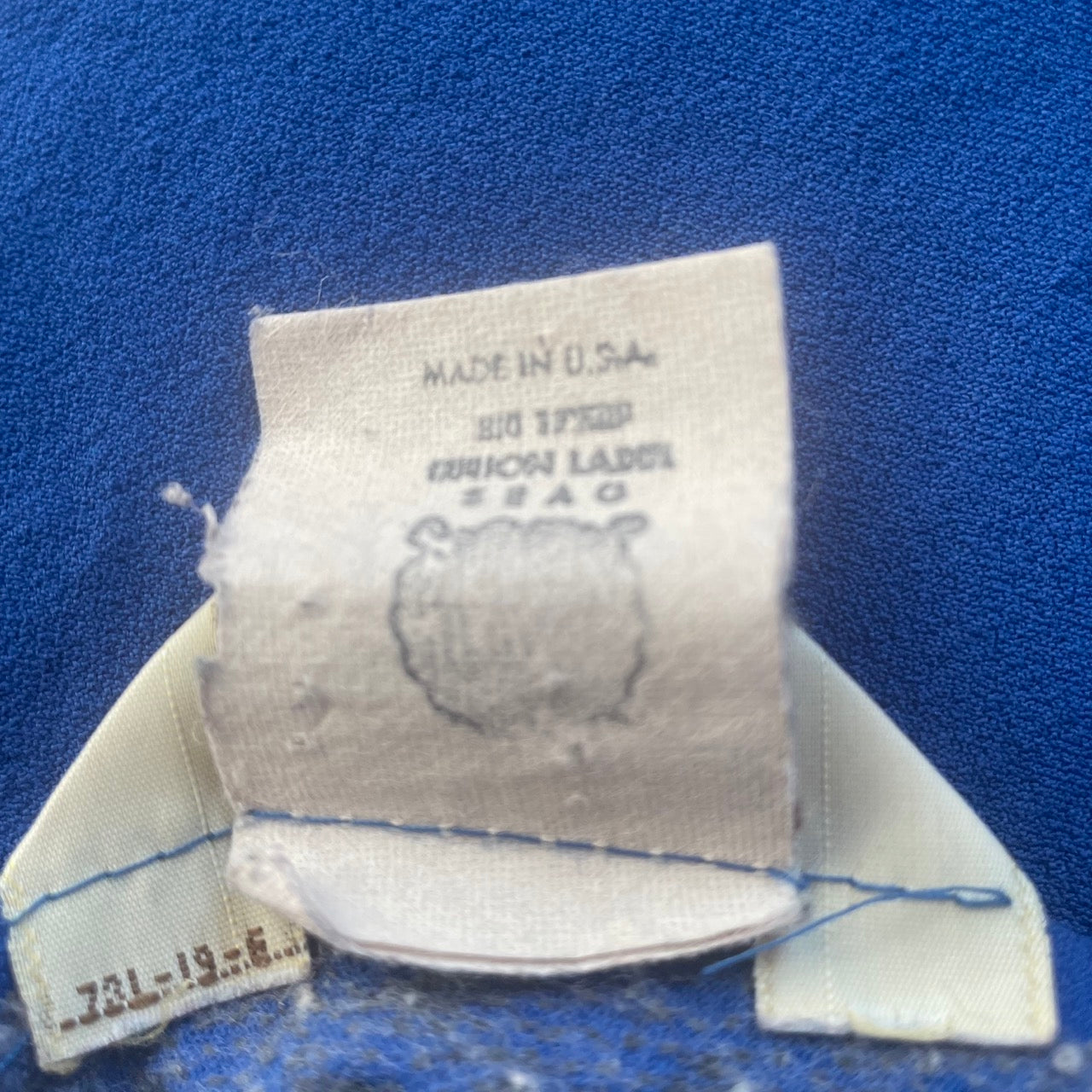 60s Royal Blue Ruffled A-Line Pullover Dress