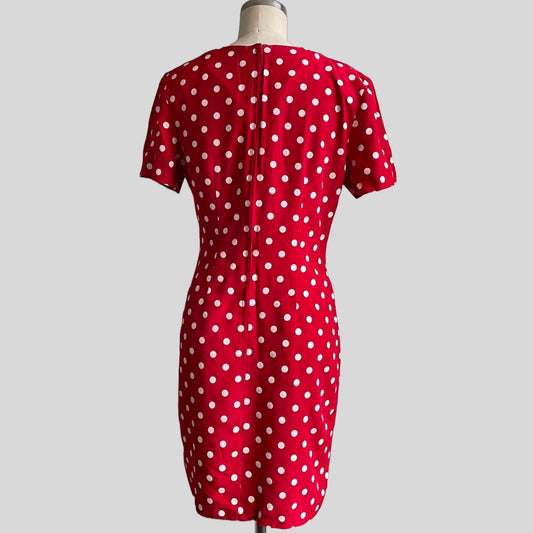 80s/90s Red and White Polka Dot Mini Dress