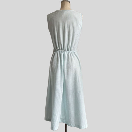 70s Mint and White Stripe Sleeveless Pull Over Sundress