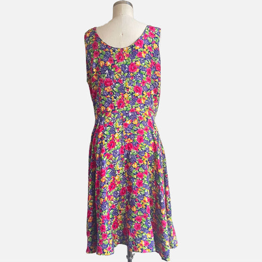 80s/90s Floral Button-Front Midi Sundress