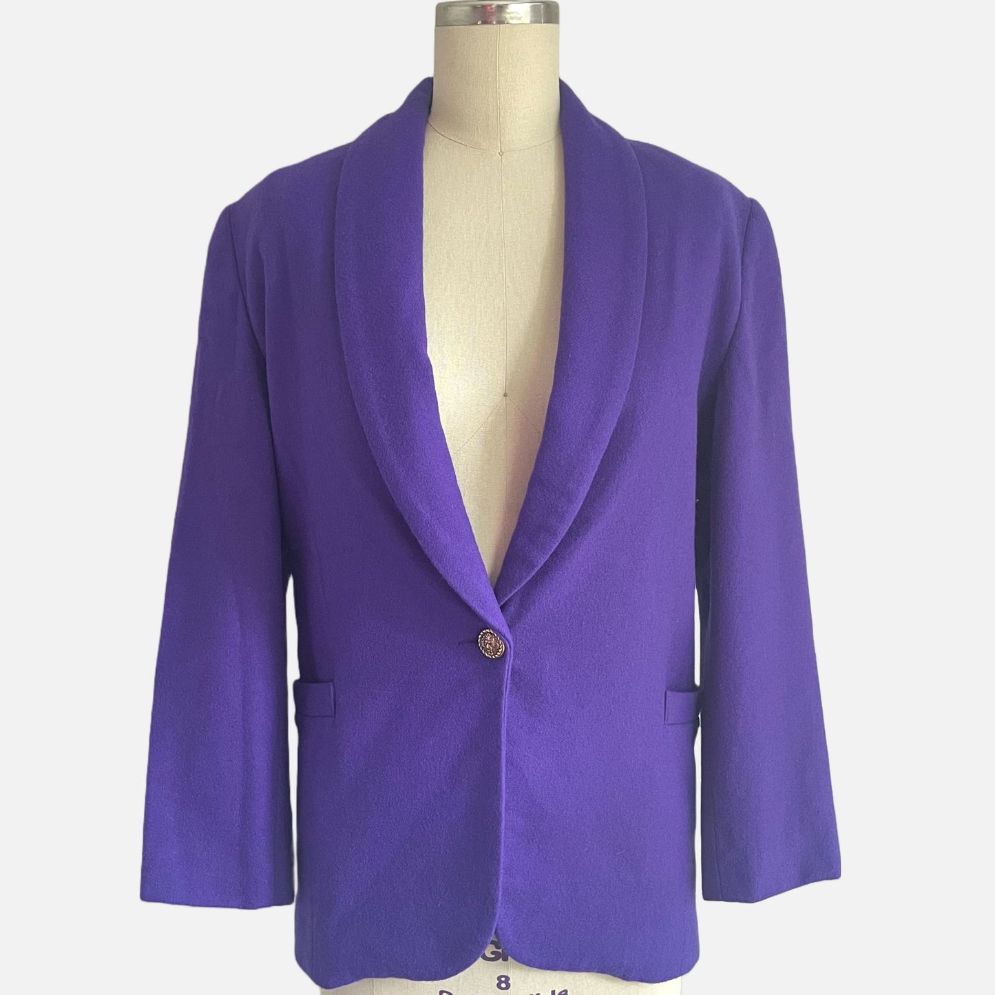 80s Royal Purple 100% Wool Blazer