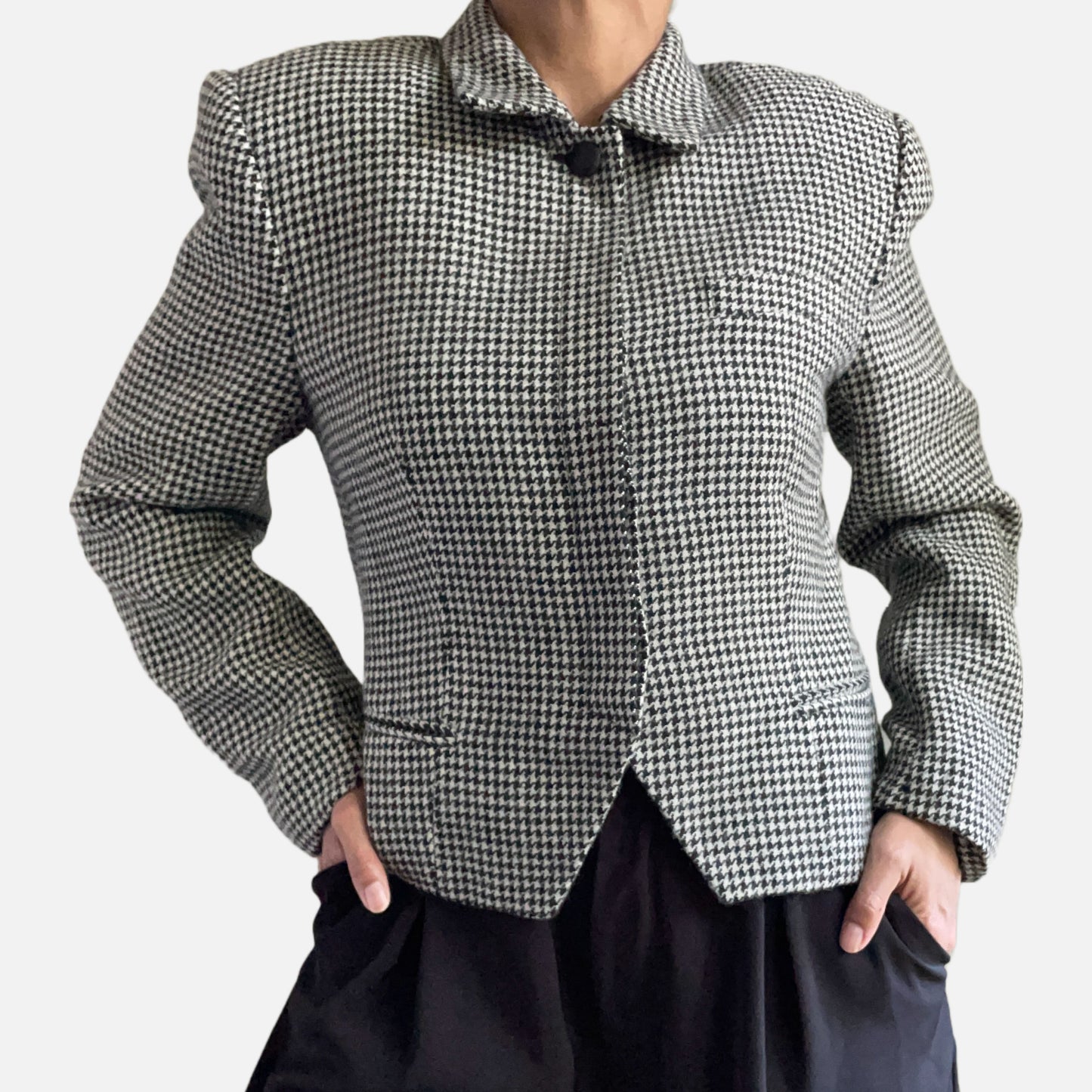90s Houndstooth 100% Suit Jacket