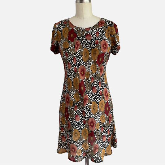 90s Multi Print Pull Over Shift Dress