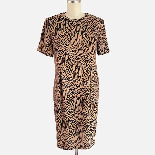90s Zebra Print Sheath Dress