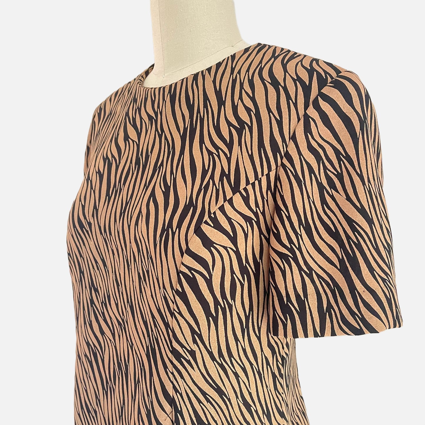 90s Zebra Print Sheath Dress