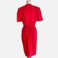 80s Burning Red Shirtwaist Dress