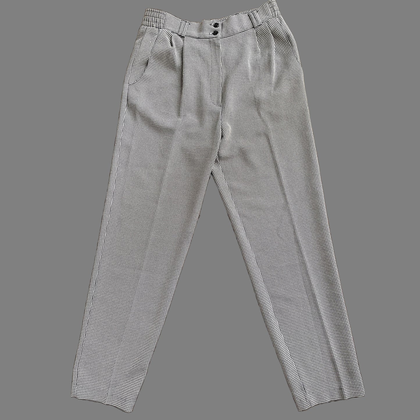 80s/90s Houndstooth High-Waisted Trousers