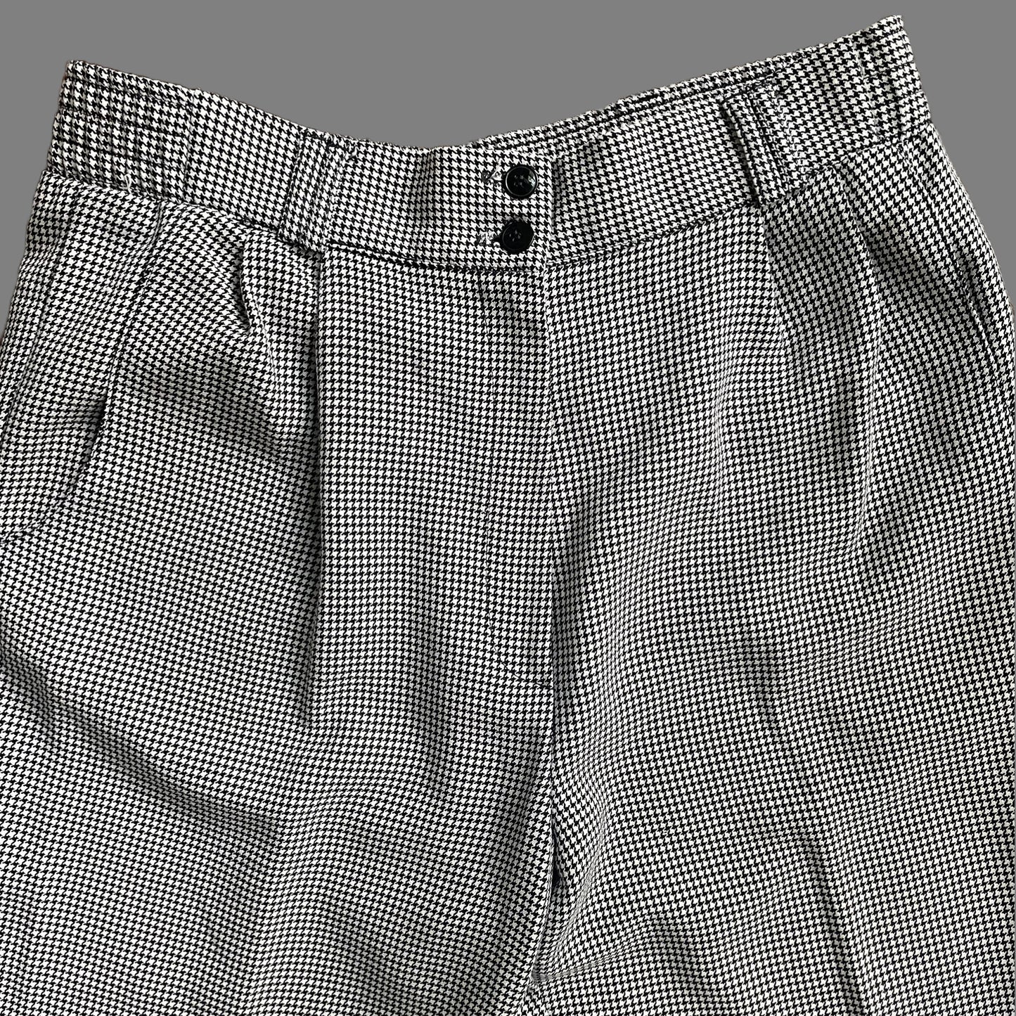 80s/90s Houndstooth High-Waisted Trousers