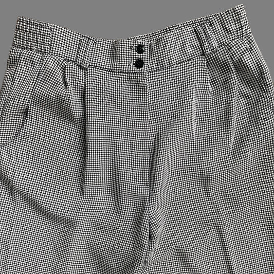 80s/90s Houndstooth High-Waisted Trousers