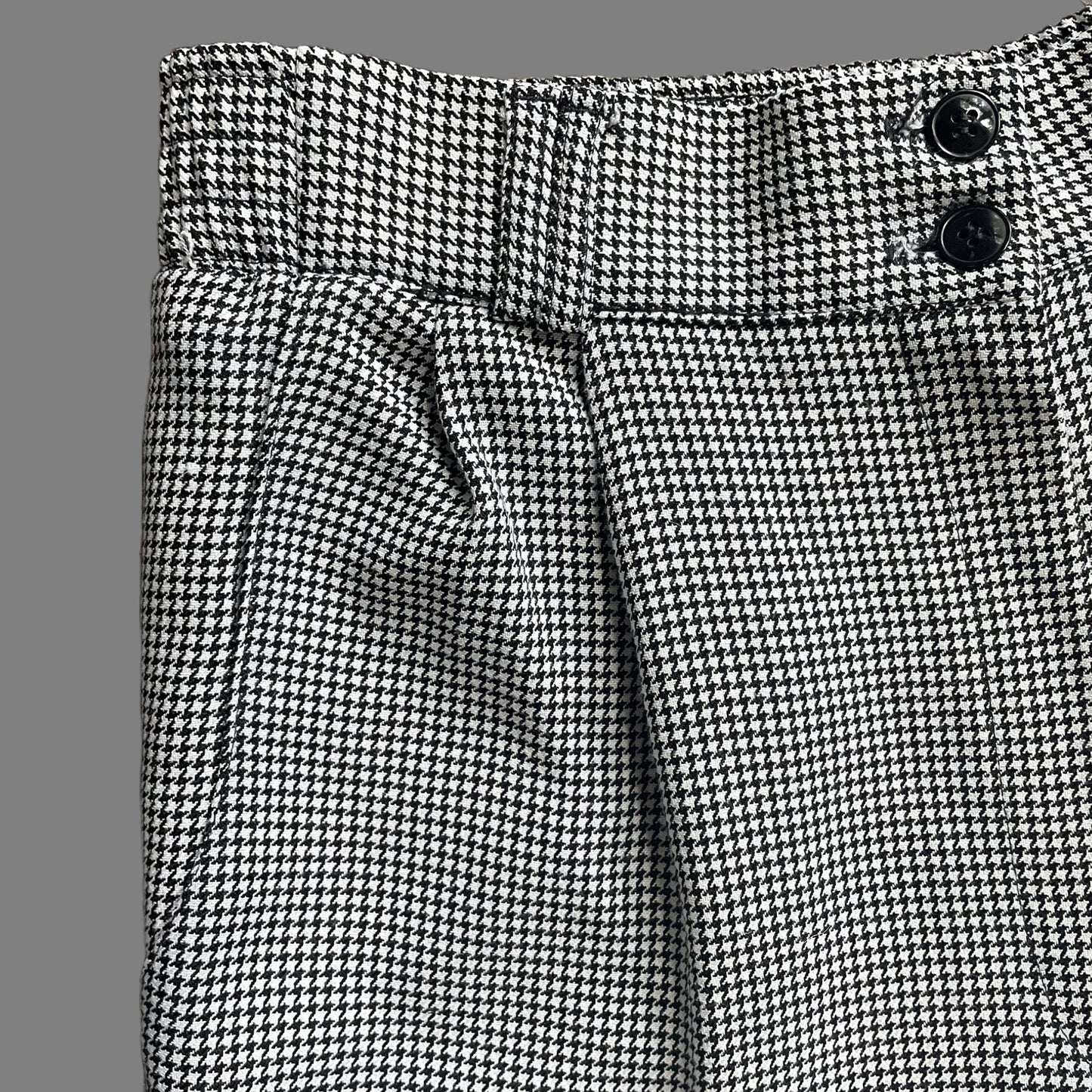 80s/90s Houndstooth High-Waisted Trousers