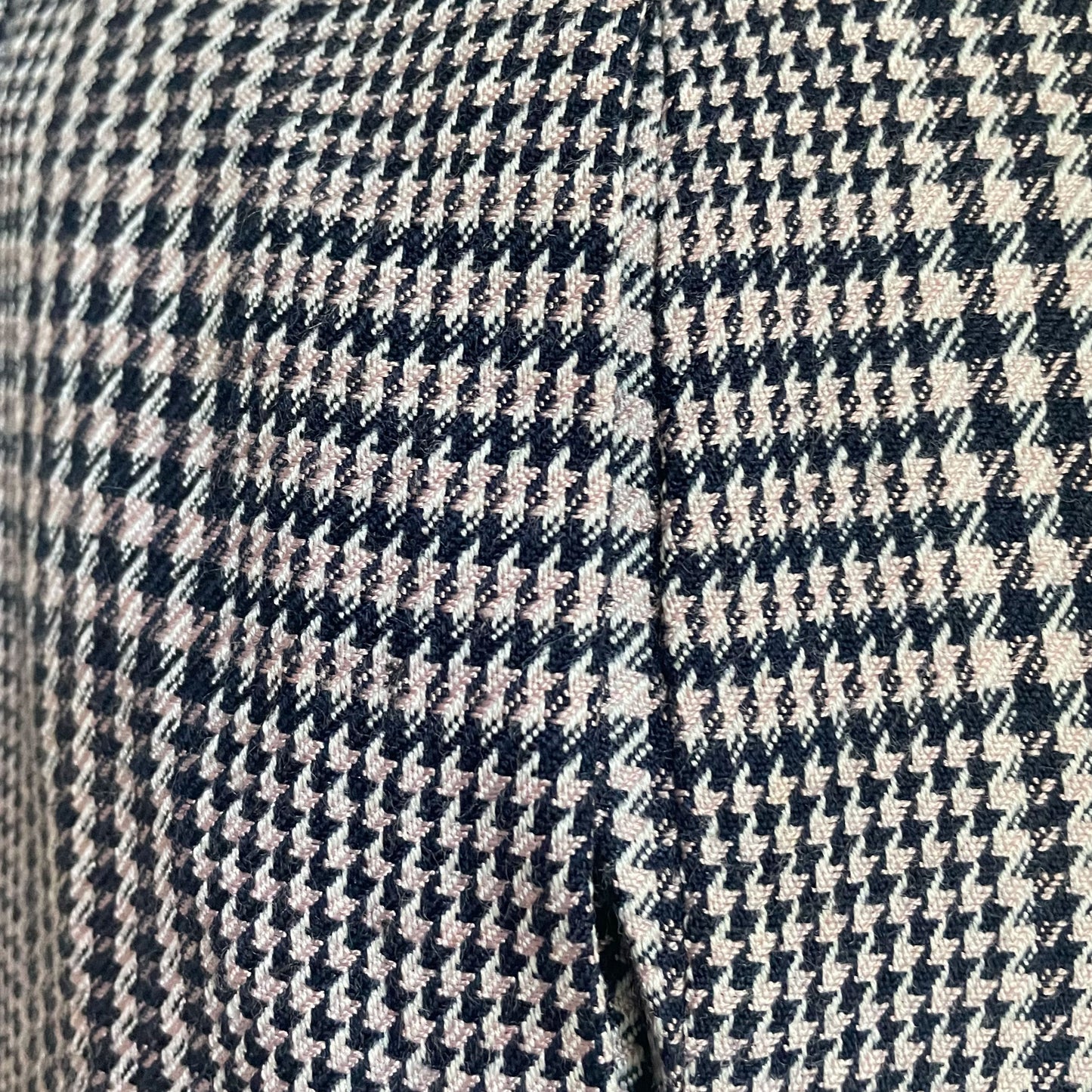 90s Navy and Pastel Pink Pink Houndstooth Plaid Skirt
