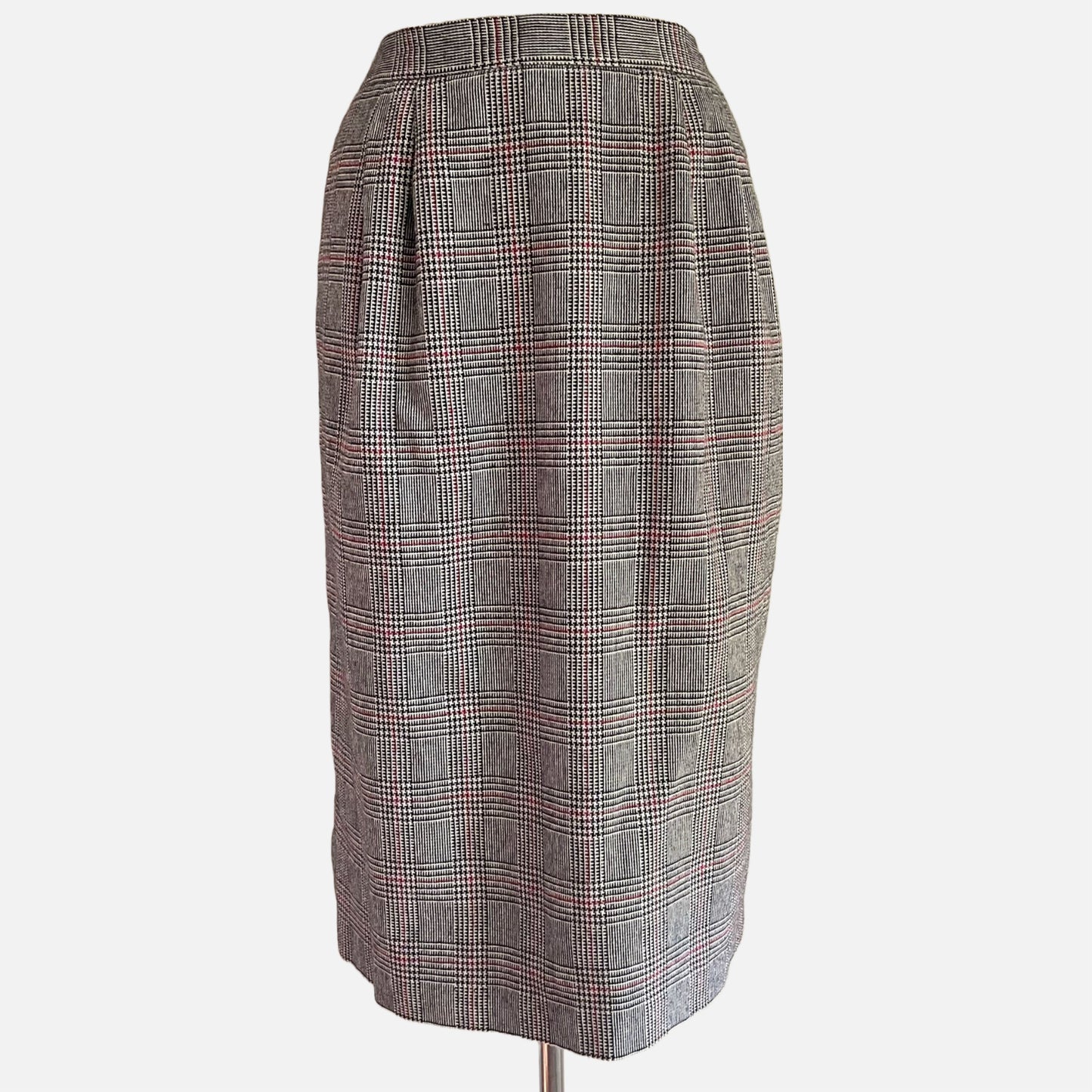 90s Houndstooth Asymmetrical Skirt Suit