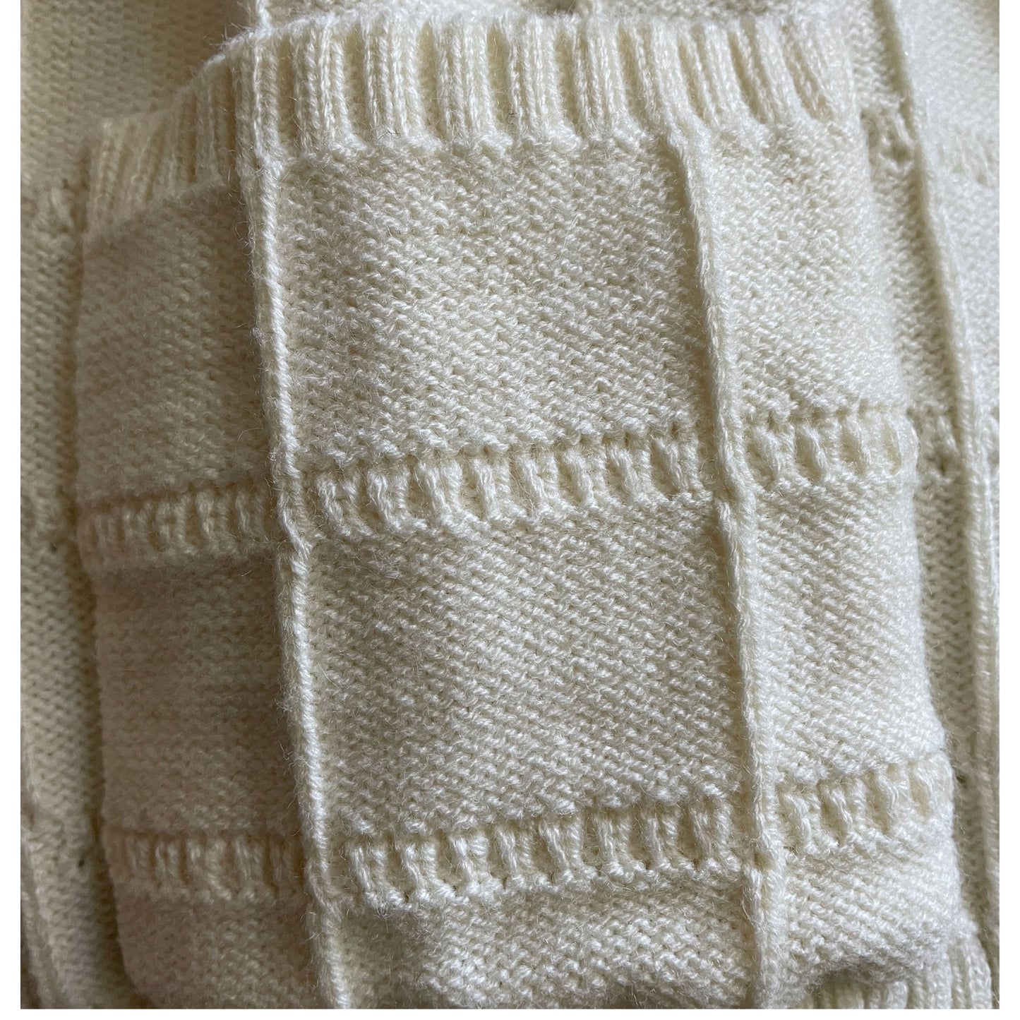 60s/70s Beige Collared Knit Cardigan