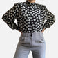 80s Heraldic Print Secretary Top