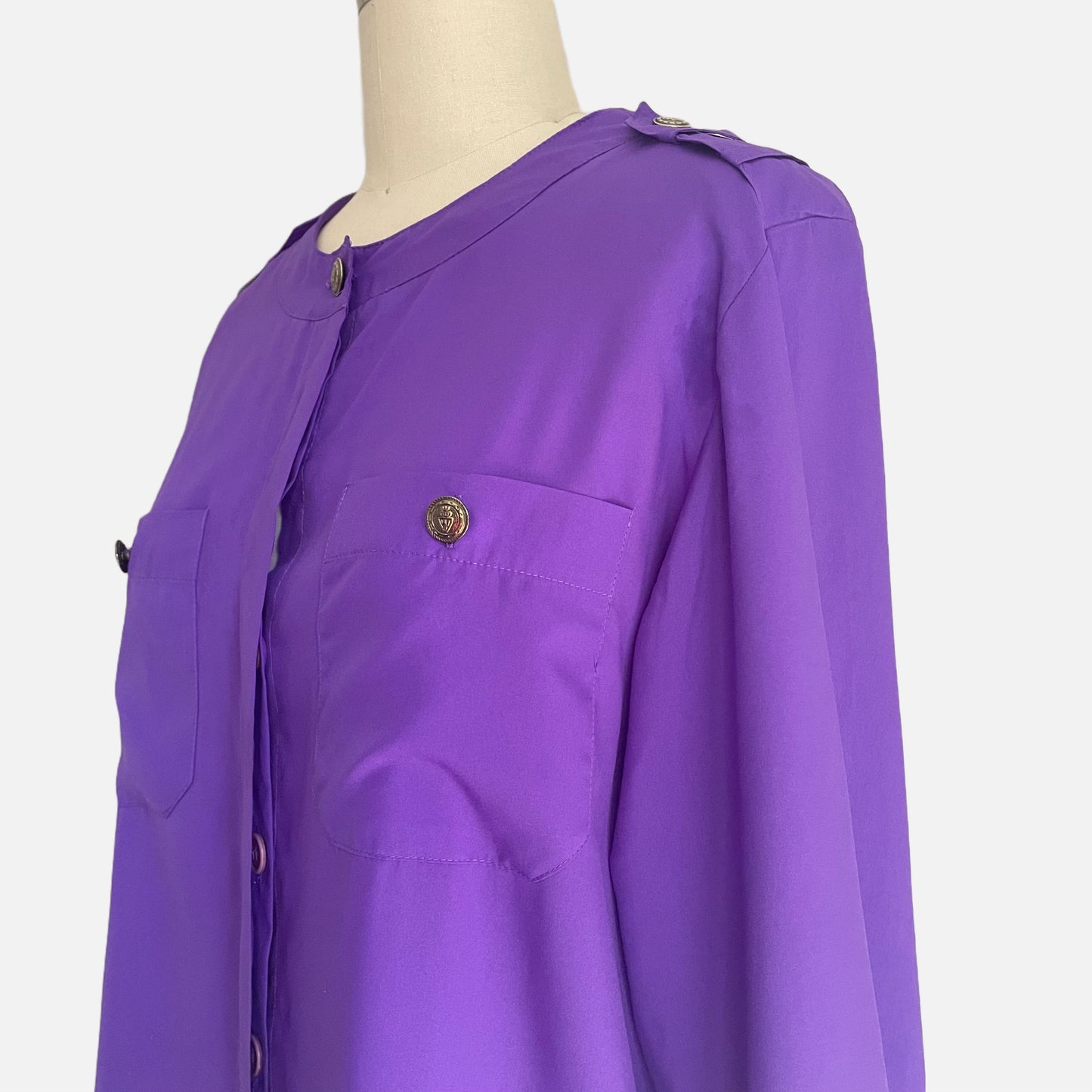 80s Royal Purple Secretary Top