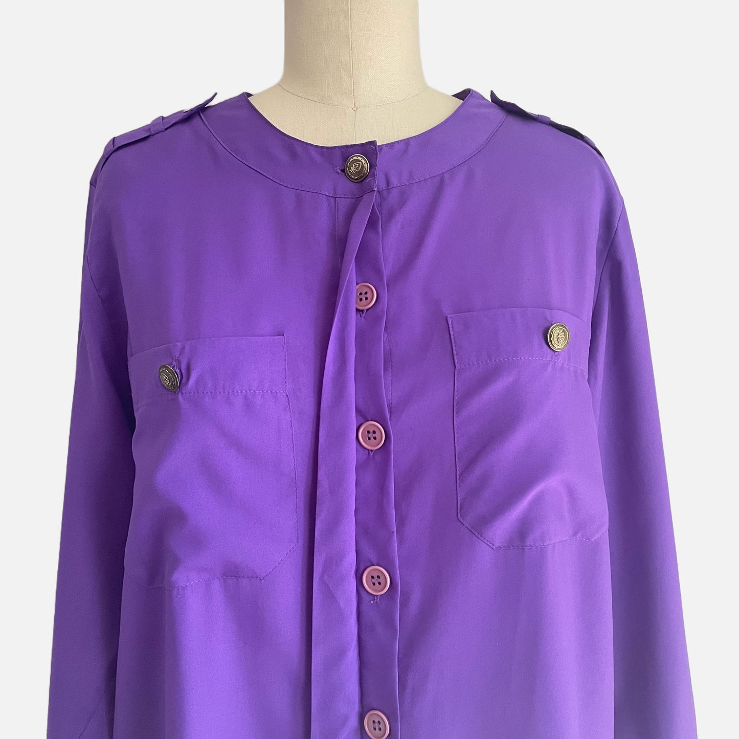 80s Royal Purple Secretary Top