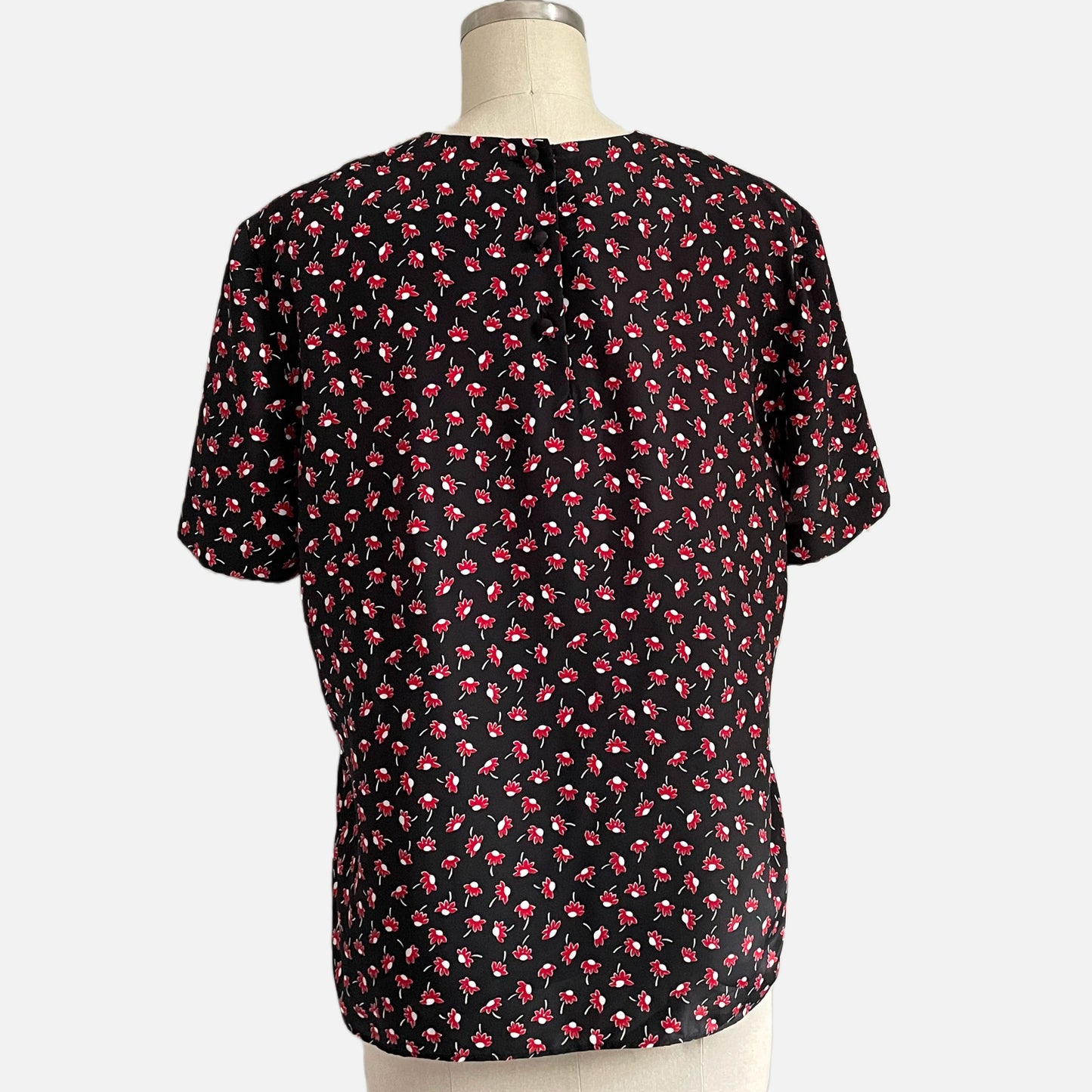 90s Floral Print Short Sleeve Shell Top
