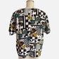 80s/90s Heraldic and Abstract Print Shell Top