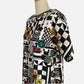 80s/90s Heraldic and Abstract Print Shell Top