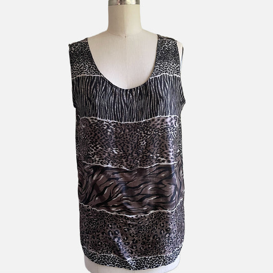 90s 100% Silk Animal Print Camisole Top