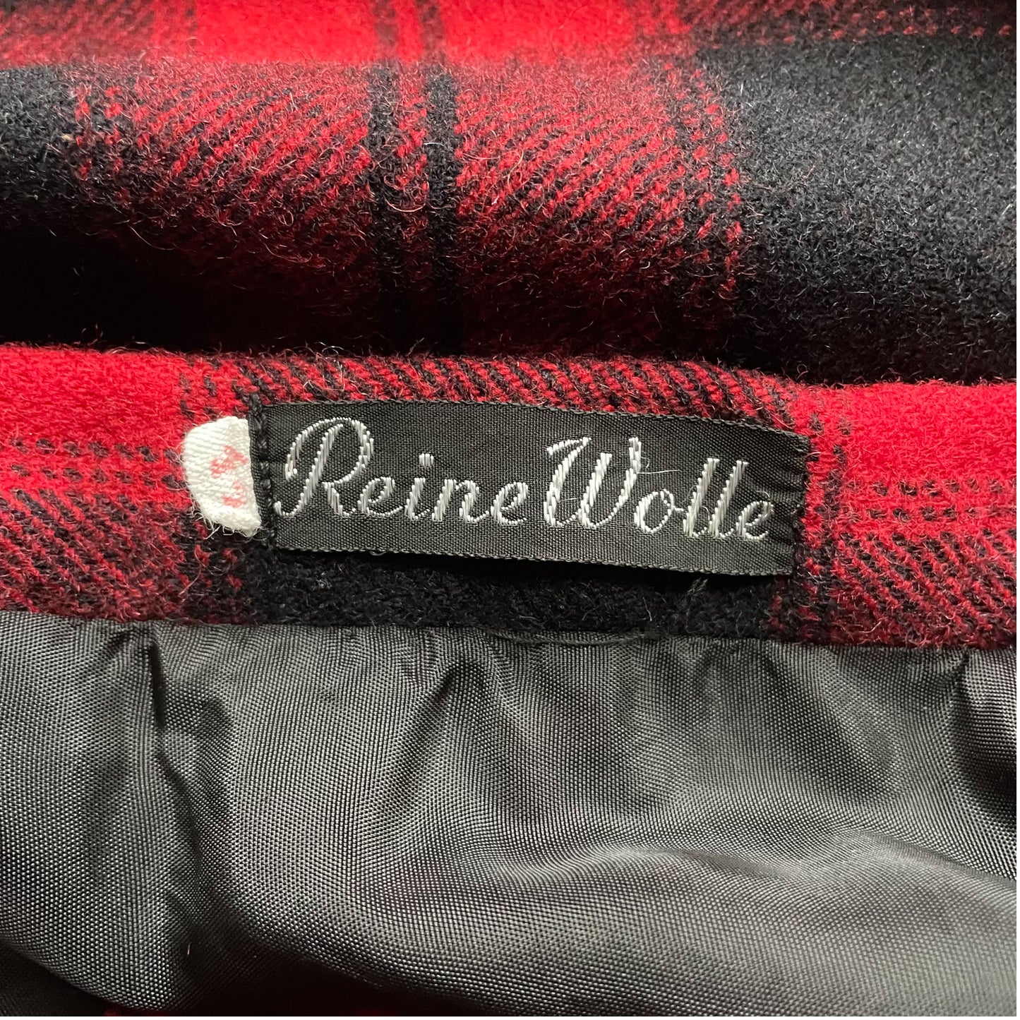 70s Red and Black Plaid Pencil Skirt