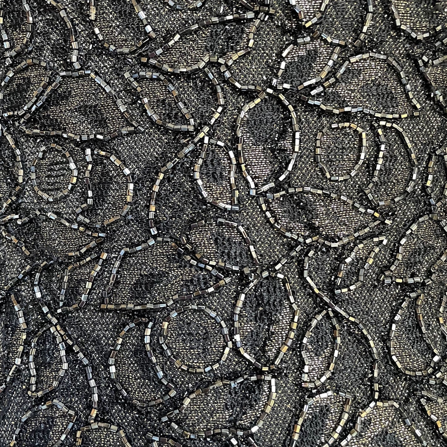 90s Metallic Beaded Sheath Sleeveless Cocktail Dress