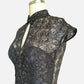 90s Caché Metallic Floral Mesh Lace Bodycon Formal Dress