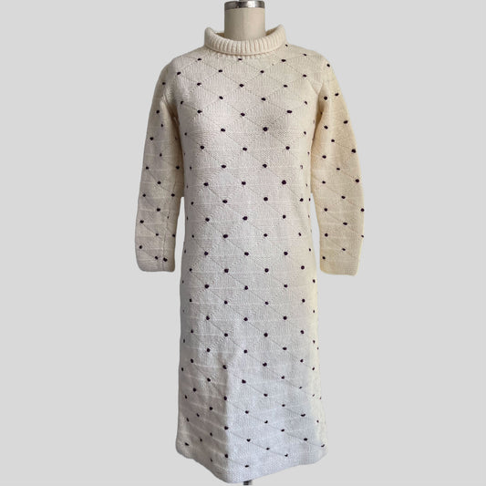 80s/90s Polka Dot Midi Sweater Dress