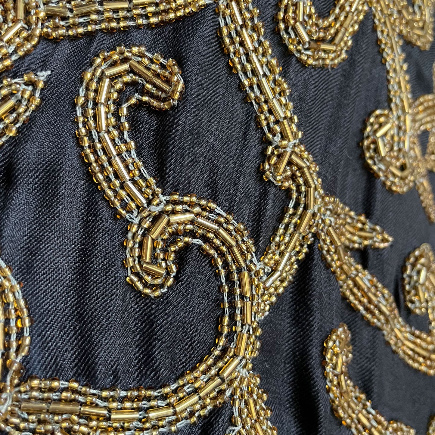 80s Black and Gold Beaded Cardigan