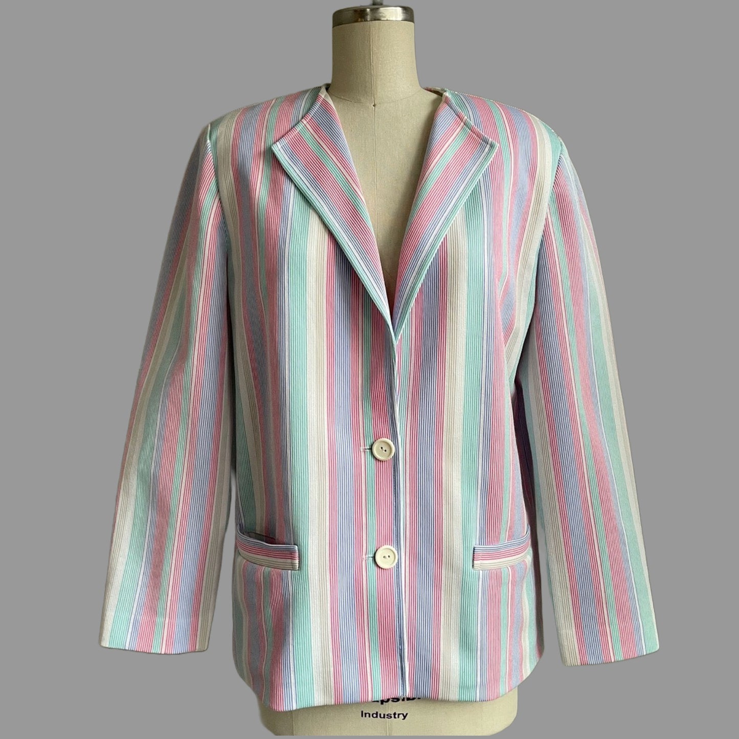 70s Striped Boyfriend Blazer