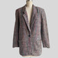 90s 100% Handwoven Silk Multicolor Tweed Boyfriend Blazer