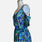 80s/90s Blue Floral and Animal Print Sleeveless Sundress