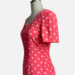80s/90s Coral and White Polka Dot Mini Dress