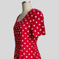 80s/90s Red and White Polka Dot Mini Dress