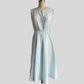 70s Mint and White Stripe Sleeveless Pull Over Sundress