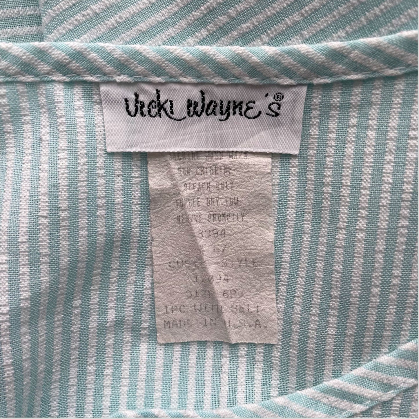 70s Mint and White Stripe Sleeveless Pull Over Sundress