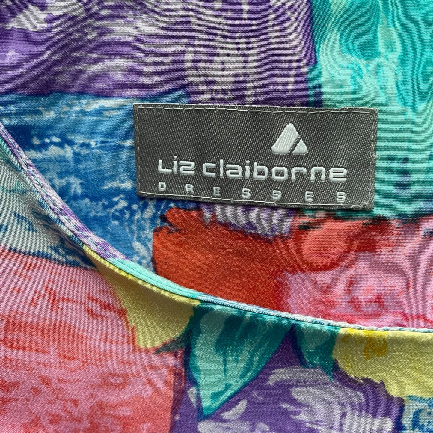 90s 100% Silk Multi Print Short Sleeve Mini Dress