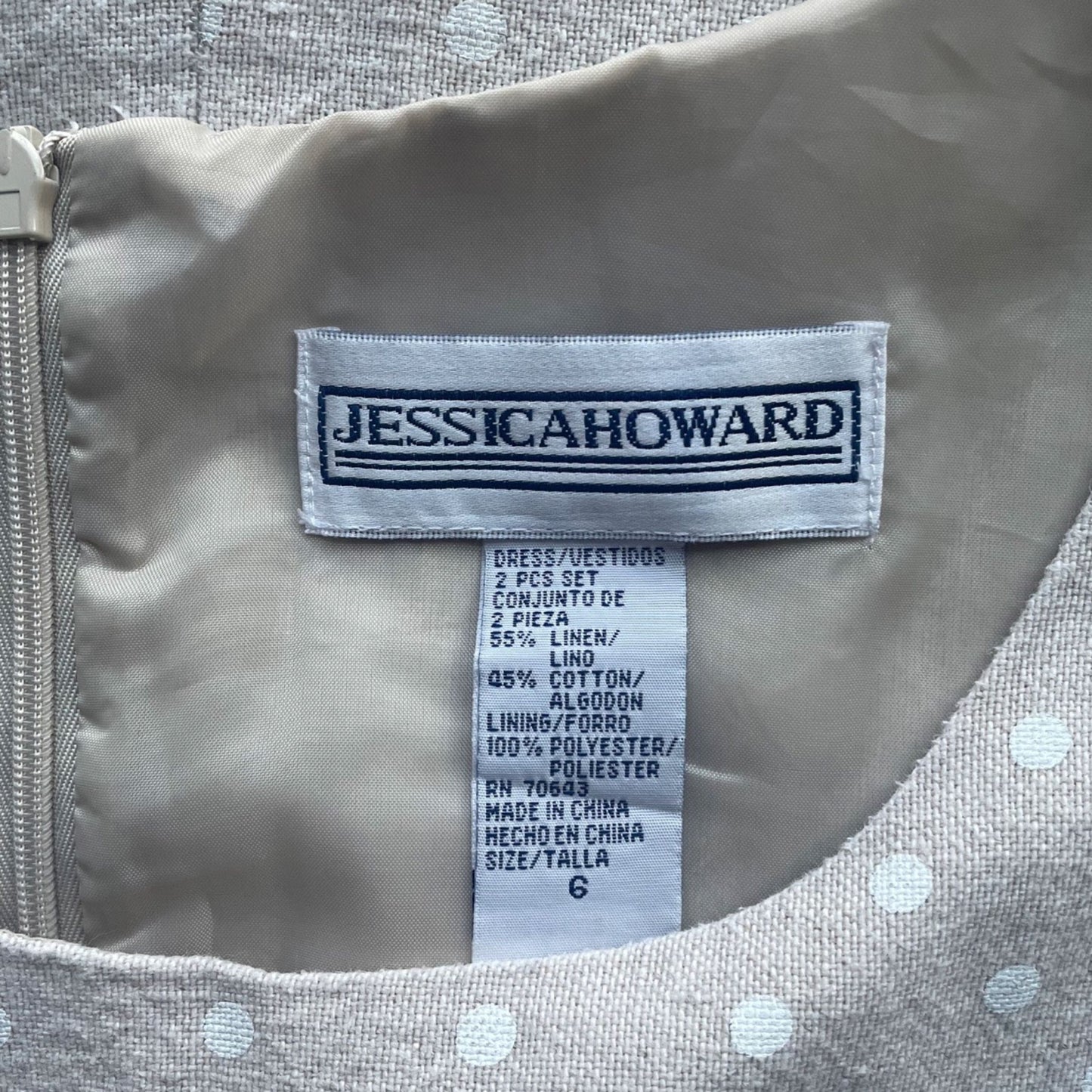 90s/Y2K Linen Polka Dot Sleeveless Mini Dress