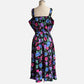 80s/90s Multicolor Floral and Black Sleeveless Sundress