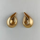 90s Monet Matte Gold Tone Tear Stud Earrings