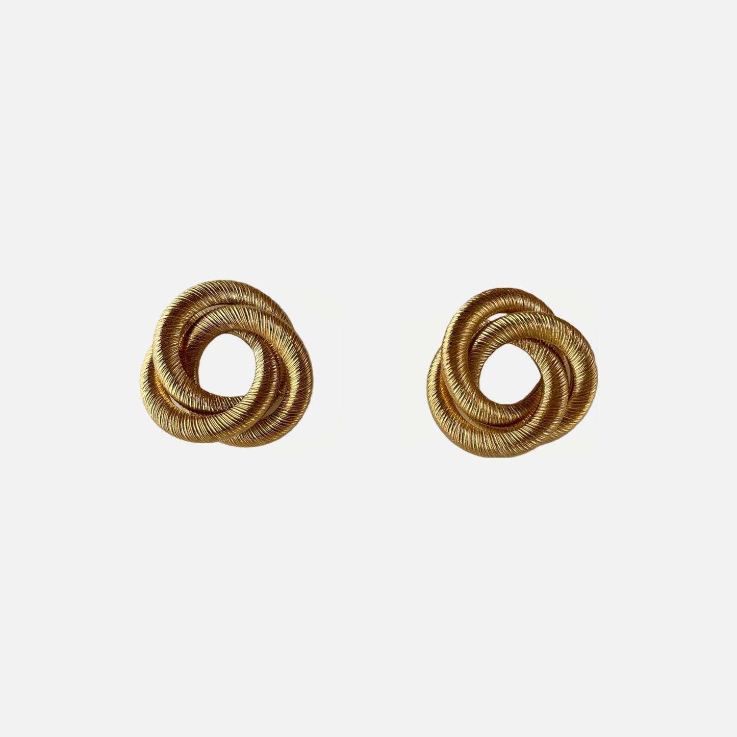 80s Gold Tone Love Rope Stud Earings