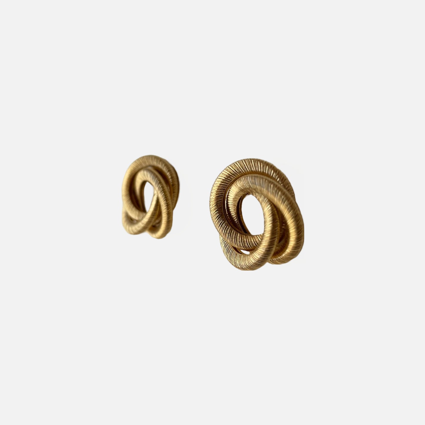 80s Gold Tone Love Rope Stud Earings