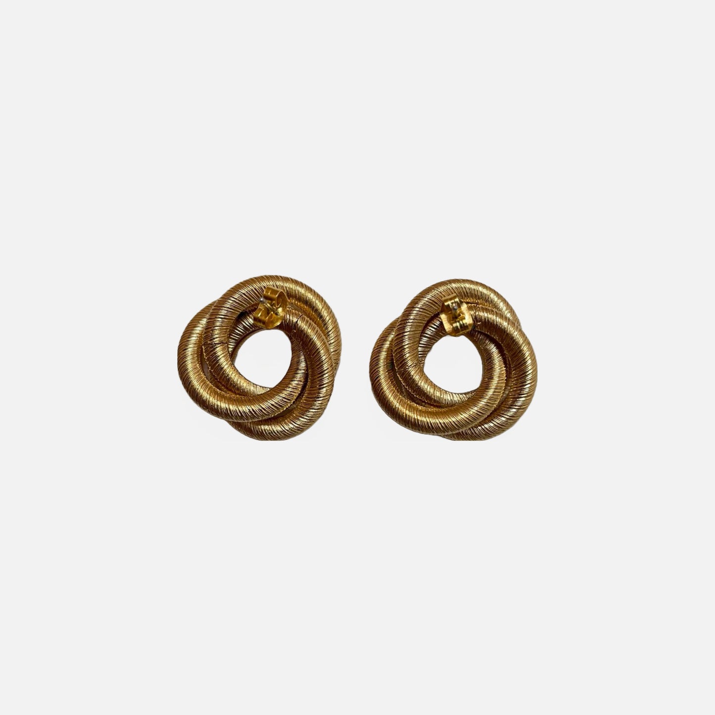 80s Gold Tone Love Rope Stud Earings
