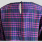 80s/90s Multi color Houndstooth Plaid Secretary Top